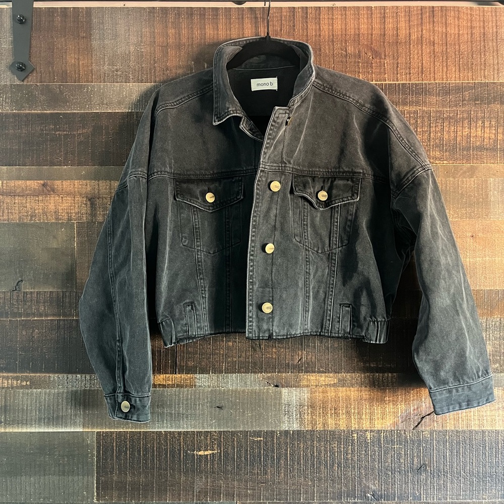 Cropped Black Jean Jacket
